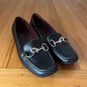 Vintage Coach Dorie Flat Loafer Silver Horse Bit Buckle